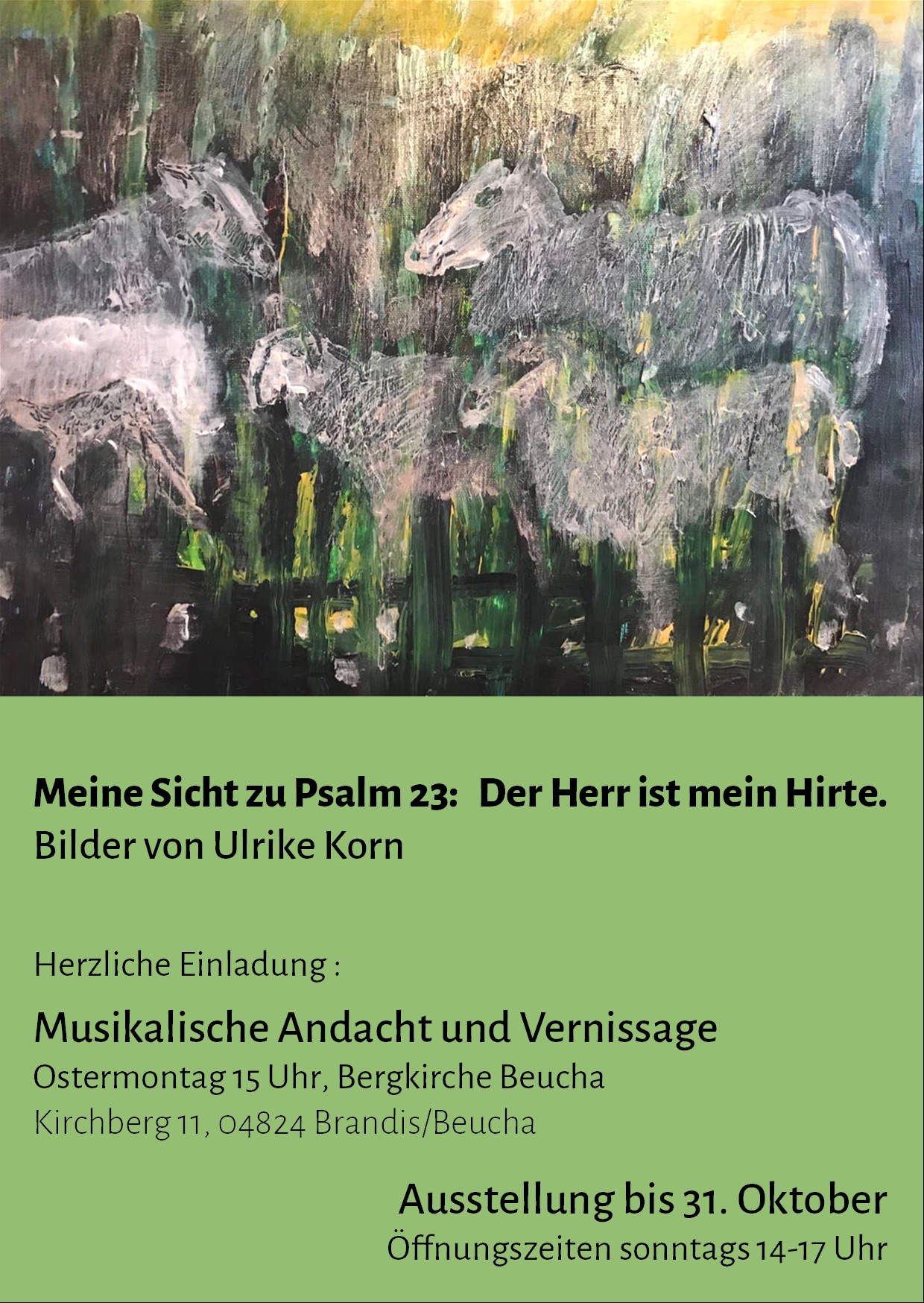Ausstellung Meine Sicht zu Psalm 23, Bergkirche Beucha, bis 31.10.2021
